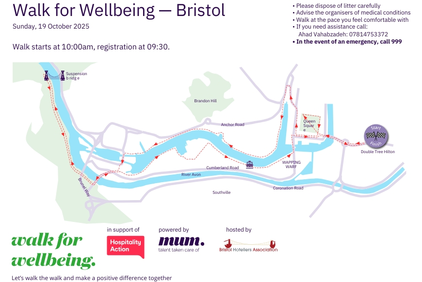 Walk for Wellbeing Bristol 2025 route 